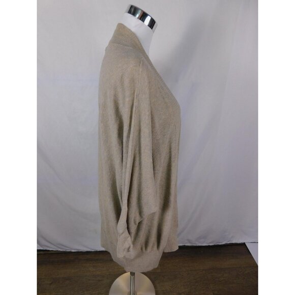 Leo & Nicole Cardigan Sweater Womens XL Beige Open Front Long Lightweight Knit - Picture 7 of 10